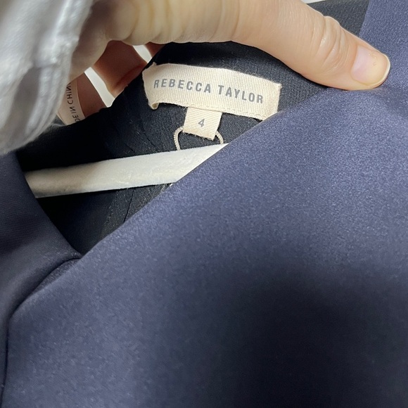 Rebecca Taylor NWT Techy Double Layer Navy Mesh Dress Sz 4 - Picture 8 of 9